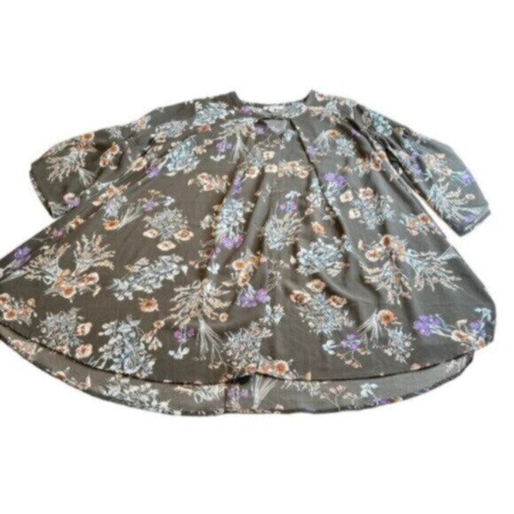 UMGEE| Dark Grey Floral Print Tunic Dress Size XL - Picture 6 of 12